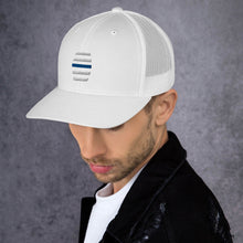 Load image into Gallery viewer, White Embroidered Trucker Cap
