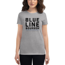 Load image into Gallery viewer, Stacked Women&#39;s Short Sleeve Shirt + Outside Label Barrel Print
