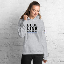 Load image into Gallery viewer, Stacked Hoodie + Arm Label Barrel Print
