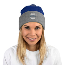 Load image into Gallery viewer, White Embroidered Pom-Pom Beanie
