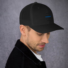 Load image into Gallery viewer, Black Embroidered Trucker Cap
