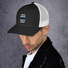 Load image into Gallery viewer, White Embroidered Trucker Cap
