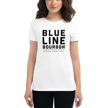 Load image into Gallery viewer, Stacked Women&#39;s Short Sleeve Shirt + Outside Label Barrel Print
