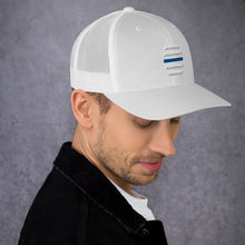 Load image into Gallery viewer, White Embroidered Trucker Cap
