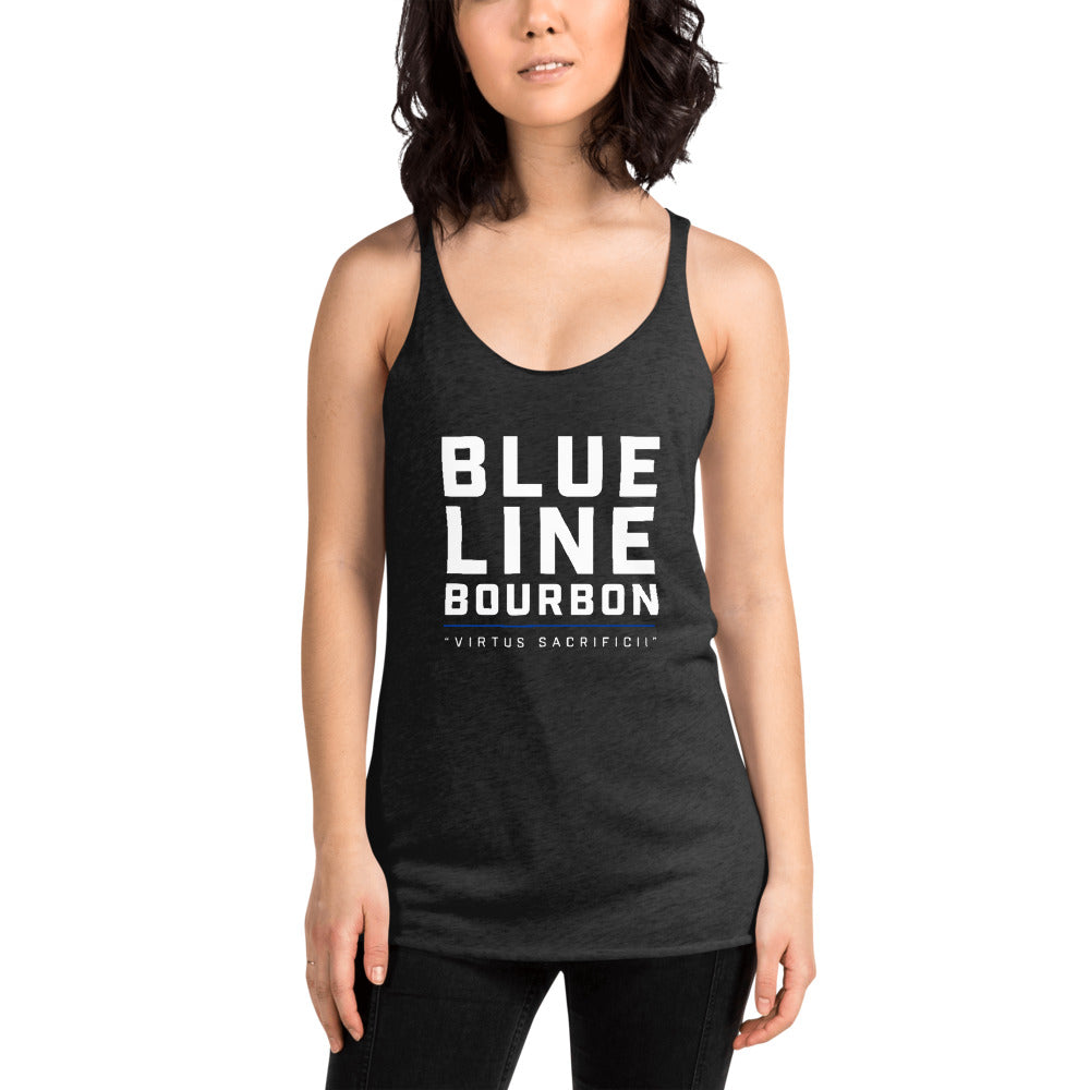 Stacked Women's Racerback Tank + Outside Label Barrel Print