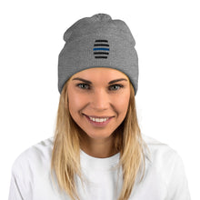 Load image into Gallery viewer, Black Embroidered Pom-Pom Beanie
