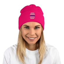 Load image into Gallery viewer, White Embroidered Pom-Pom Beanie
