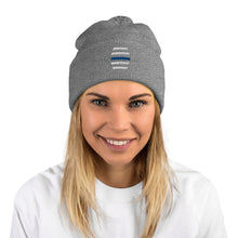 Load image into Gallery viewer, White Embroidered Pom-Pom Beanie
