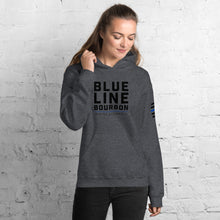 Load image into Gallery viewer, Stacked Hoodie + Arm Label Barrel Print
